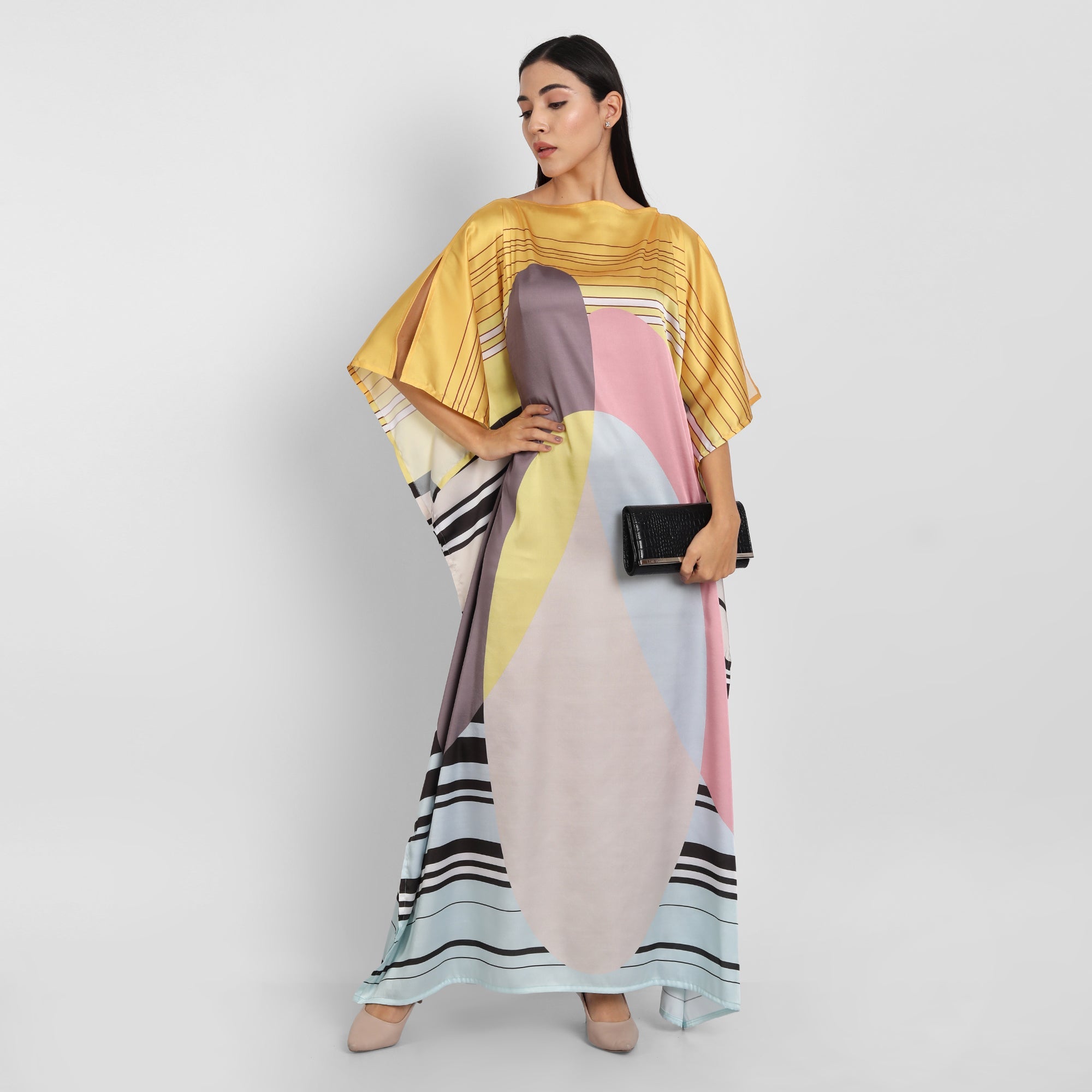 Satin Silk Kaftan Dress