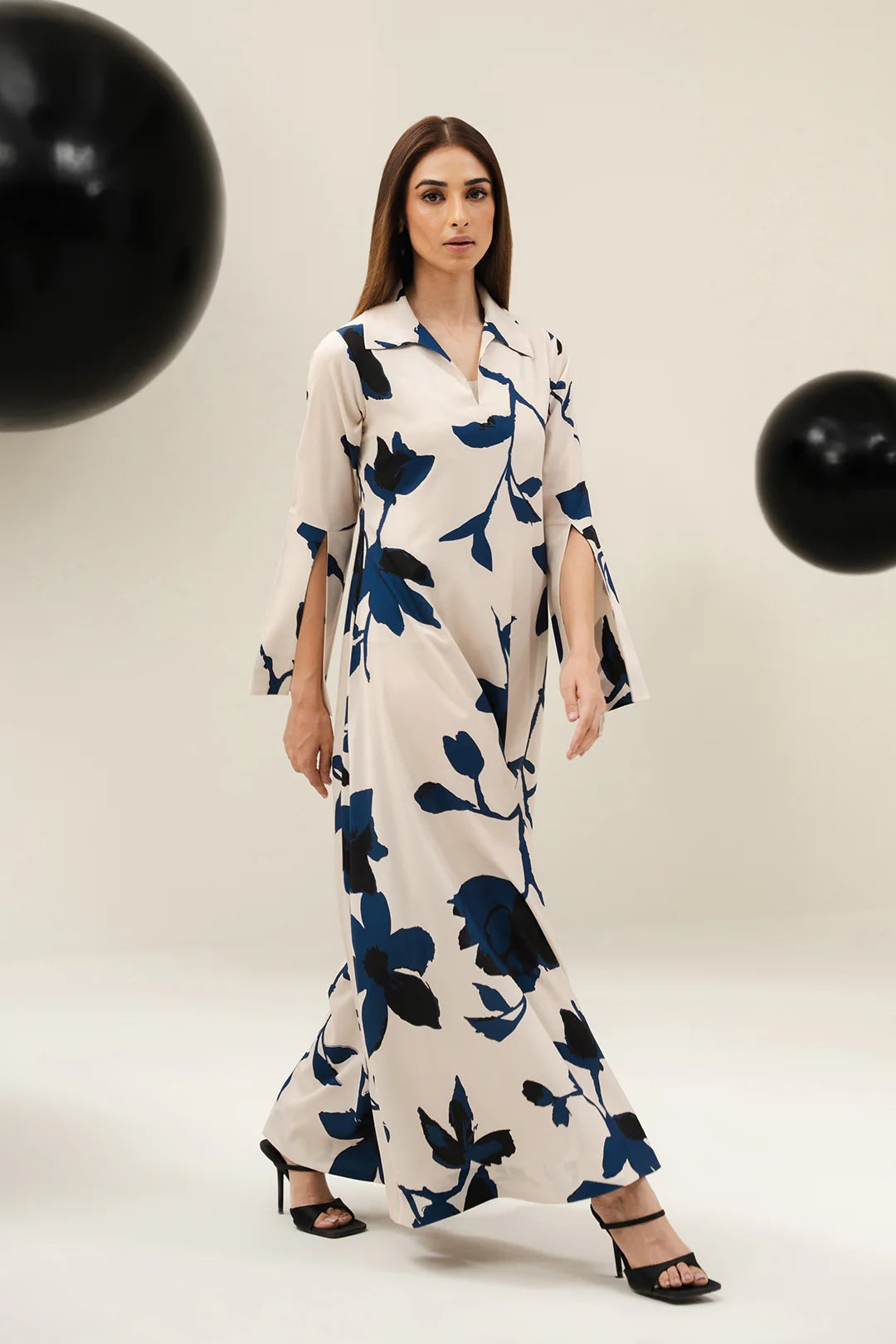 Midnight Orchid Kaftan Dress