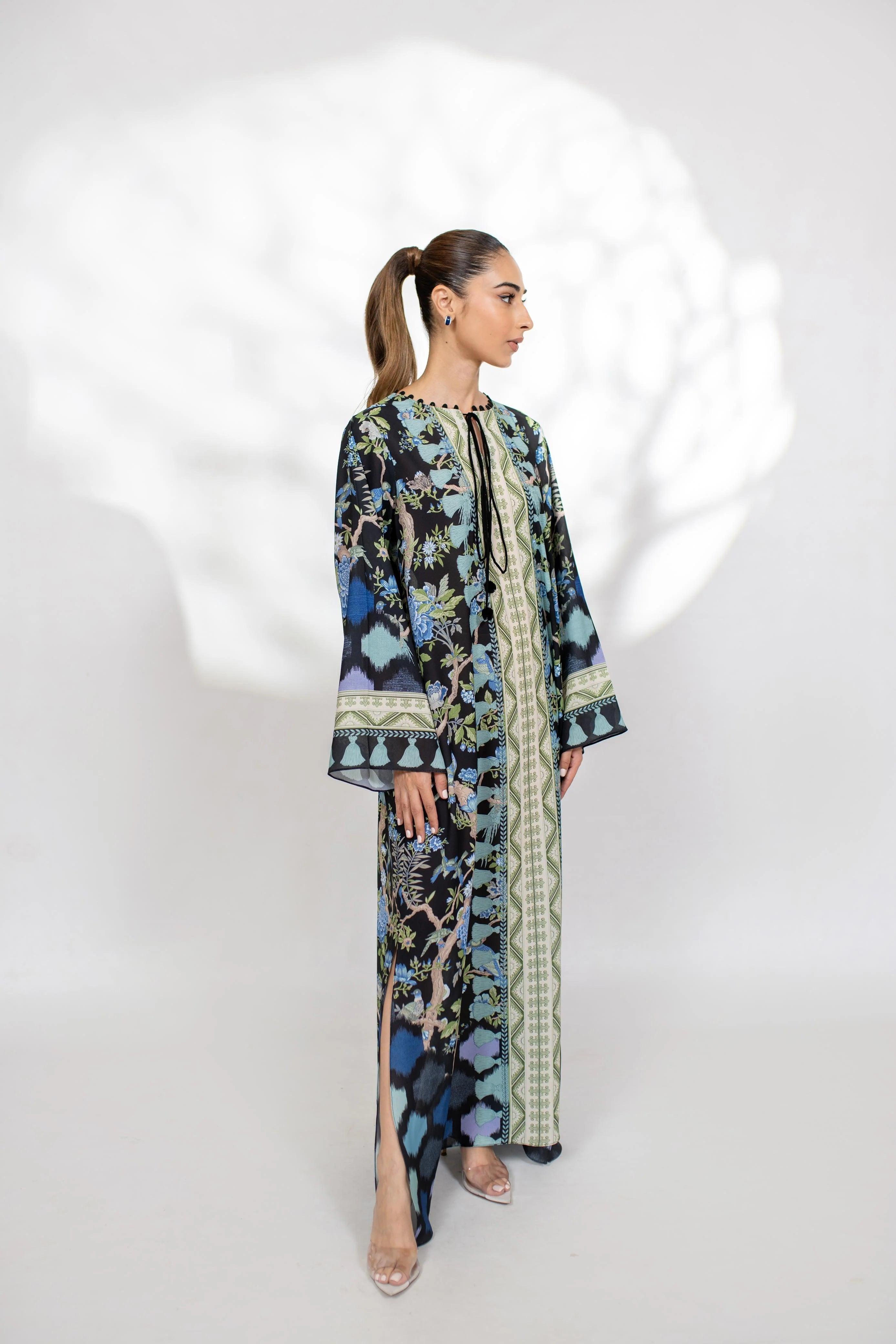 Onyx Blossom Kaftaan Dress