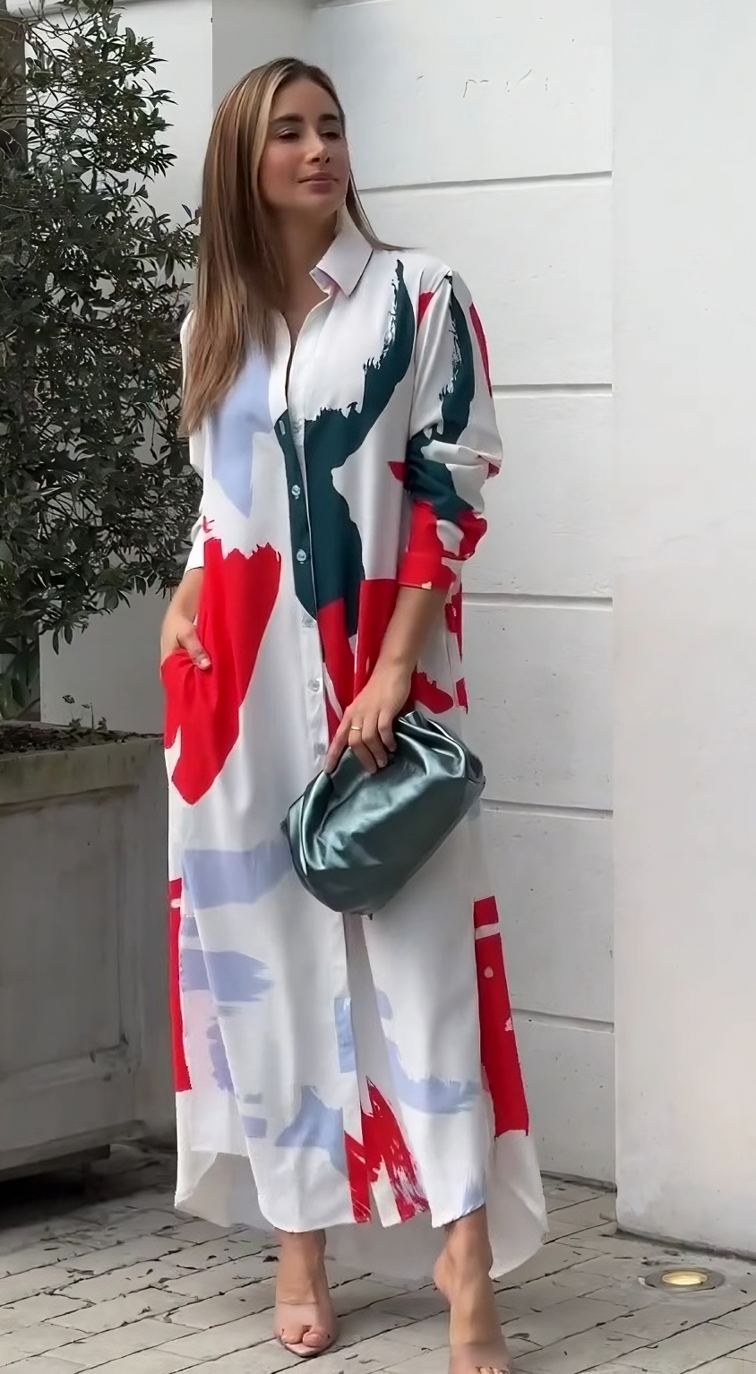 Vibrant Brushstroke Long Dress