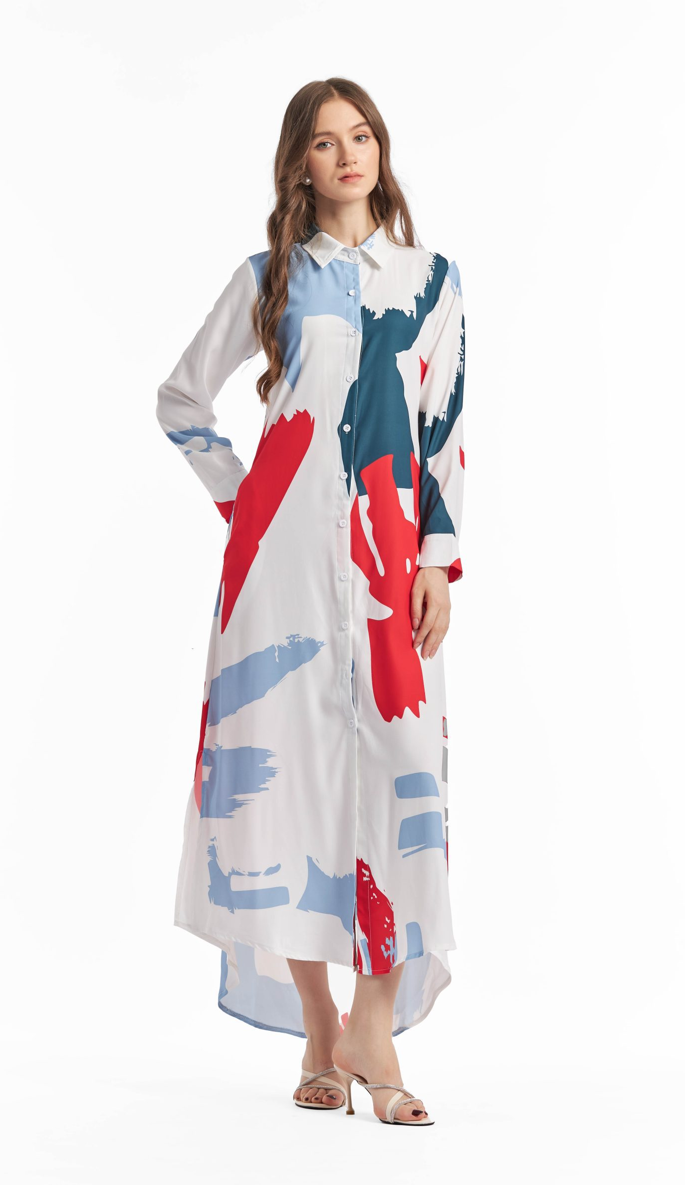 Vibrant Brushstroke Long Dress