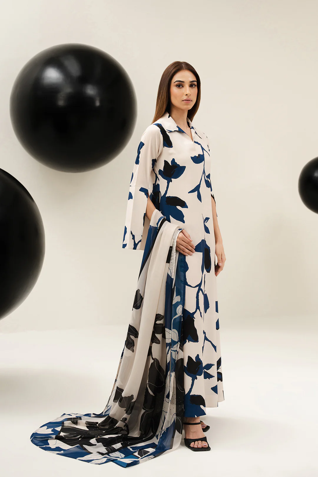 Midnight Orchid Kaftan Dress