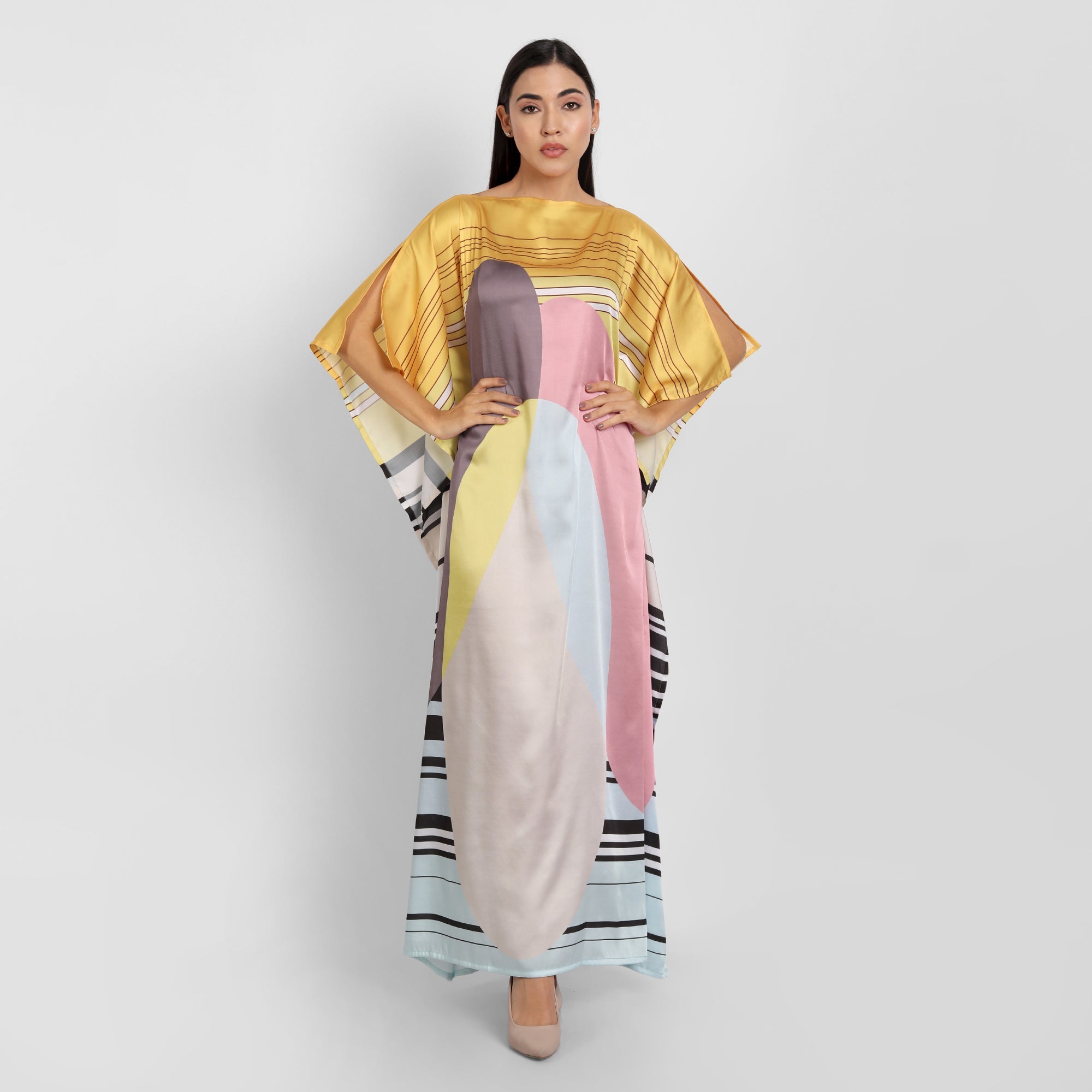 Satin Silk Kaftan Dress