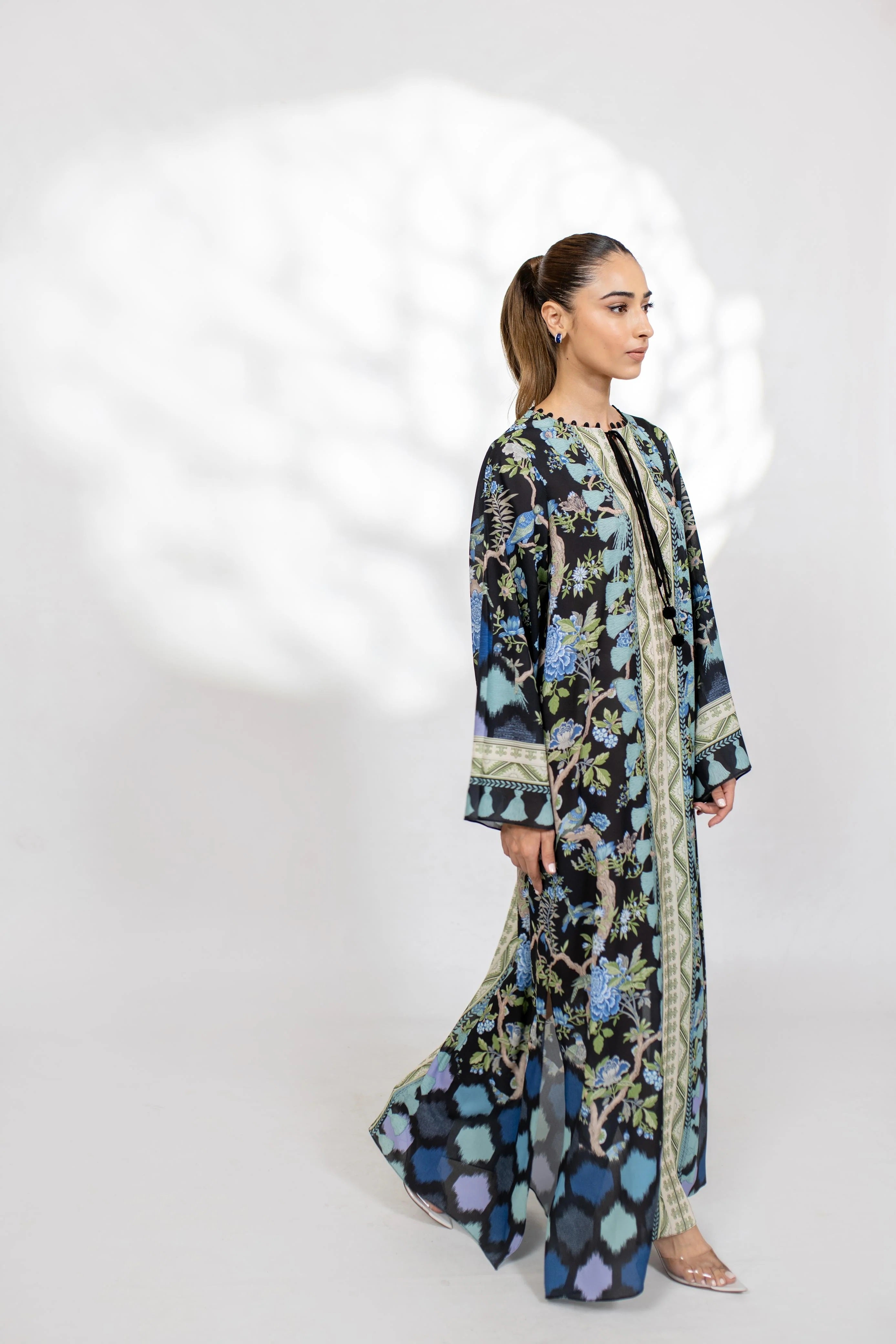 Onyx Blossom Kaftaan Dress