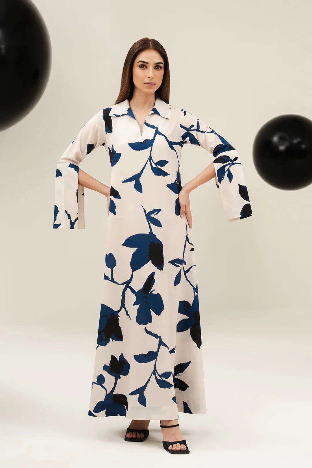 Midnight Orchid Kaftan Dress