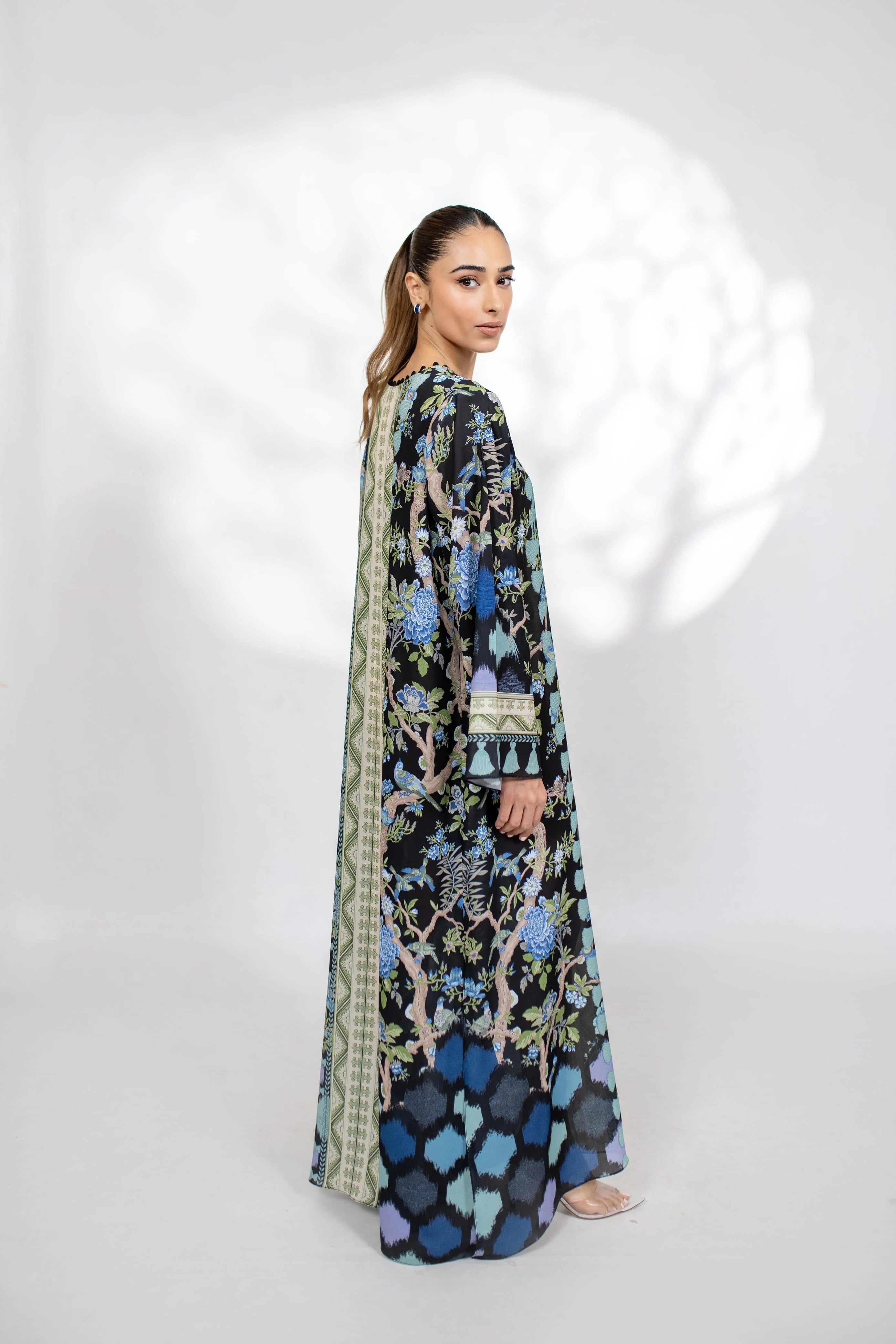 Onyx Blossom Kaftaan Dress