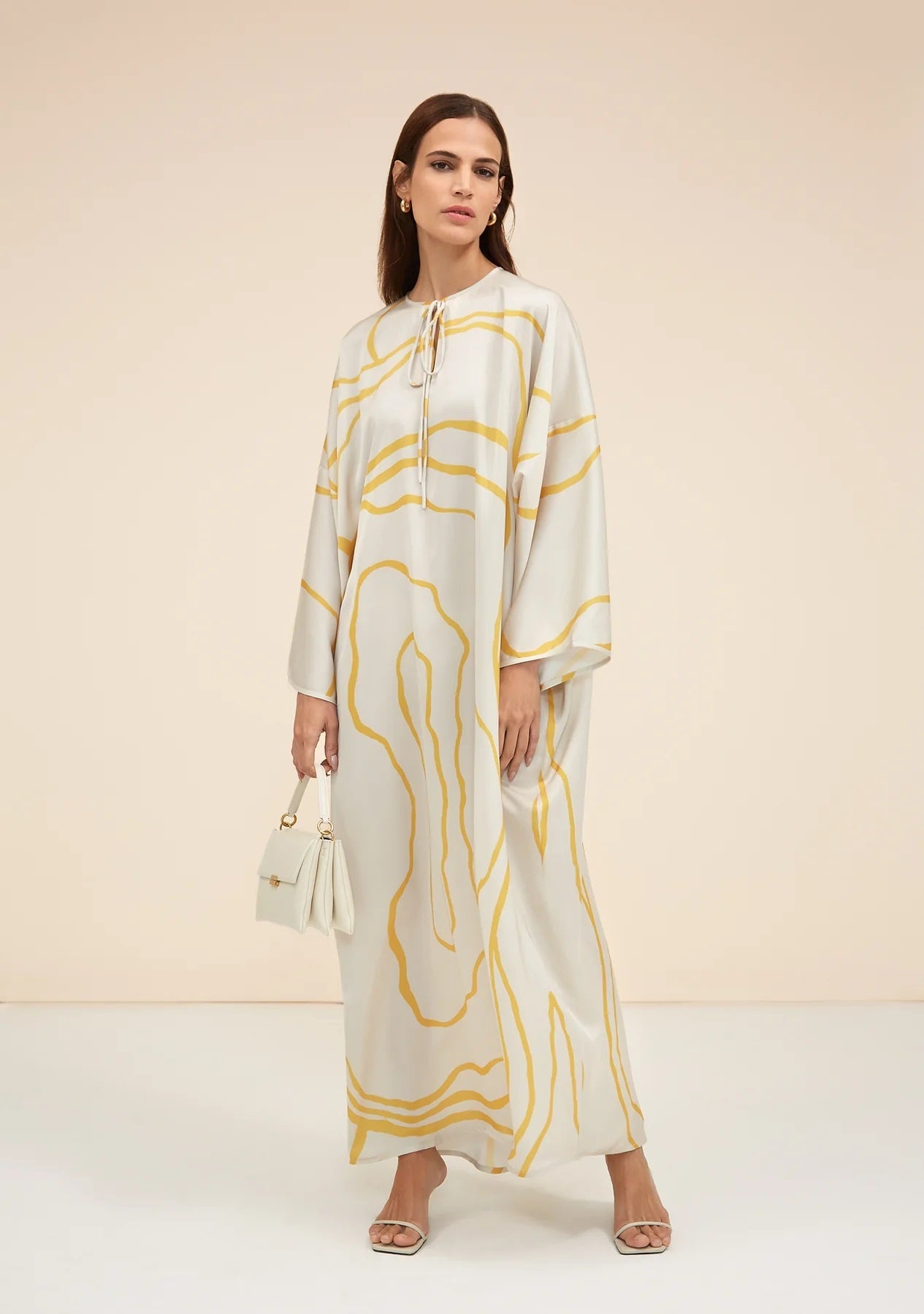 Striped Flowing Abstract Kaftan Dress