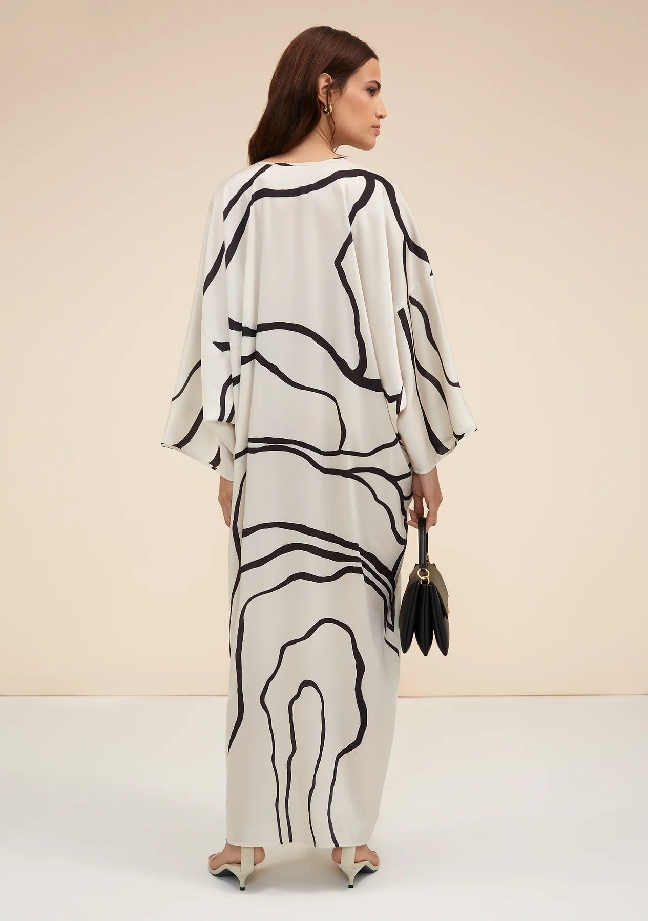 Striped Flowing Abstract Kaftan Dress