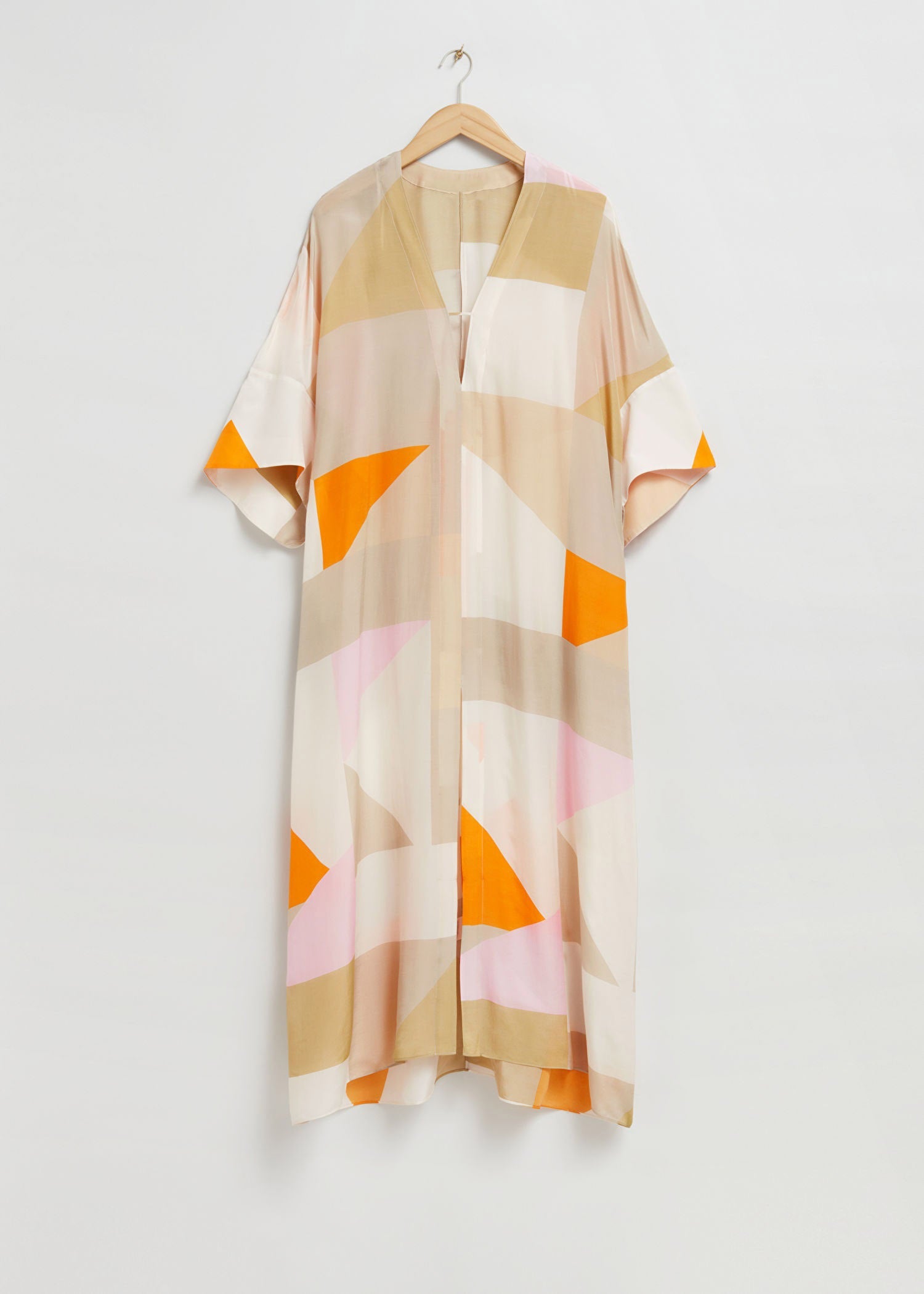 Modest Flowing Soft Silk Printed Kaftan