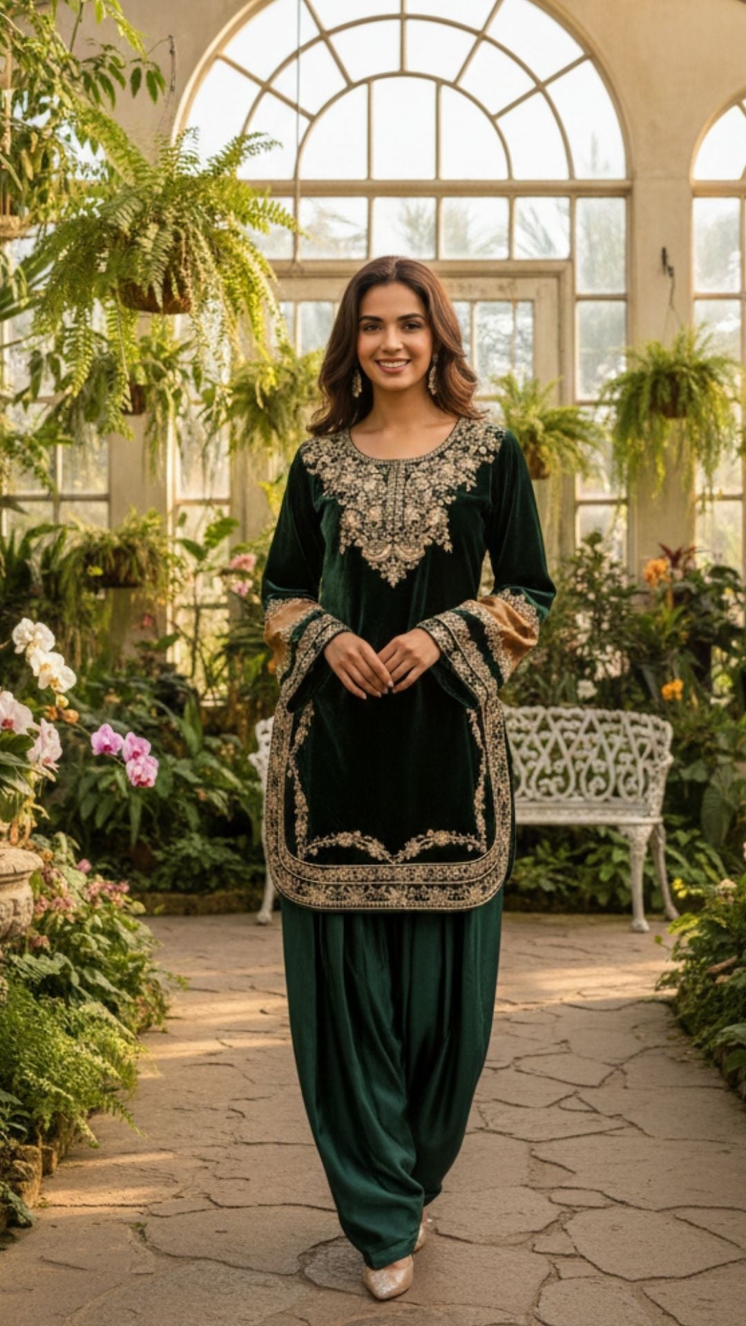 Hues Velvet Kurta Set