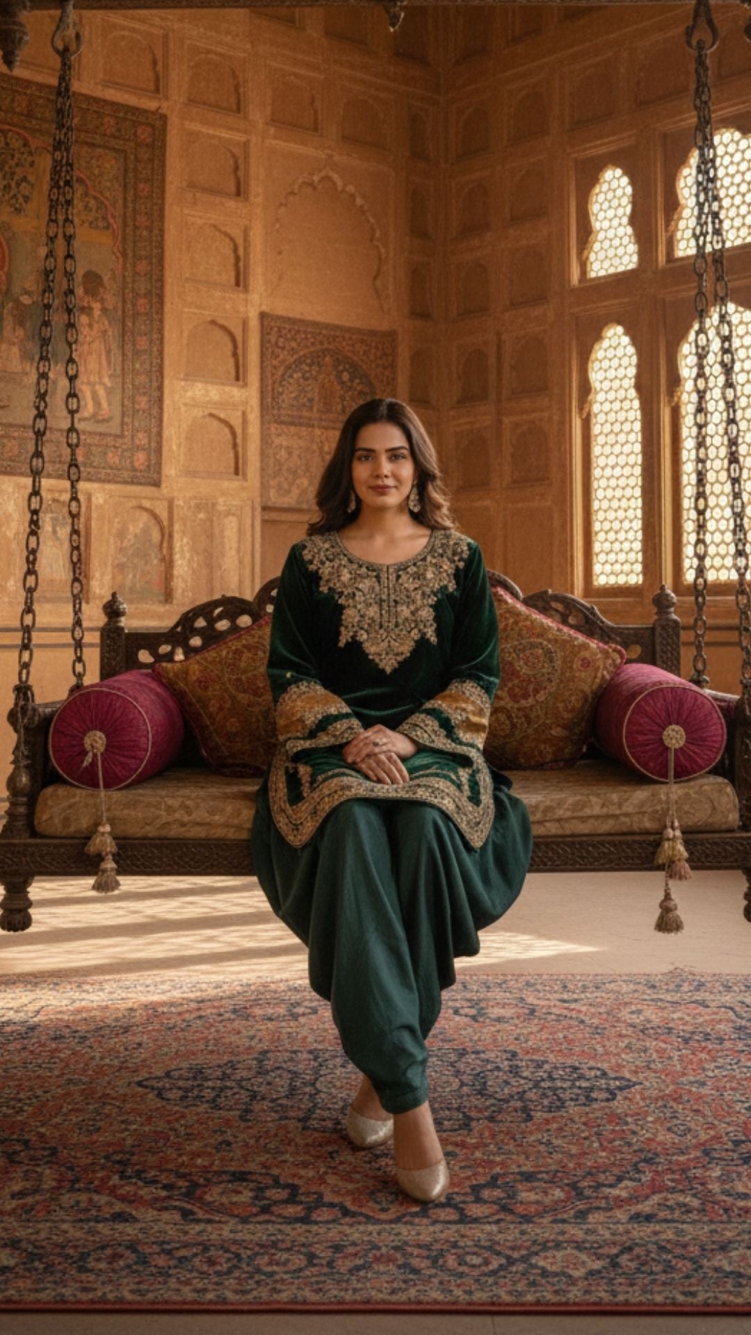 Hues Velvet Kurta Set