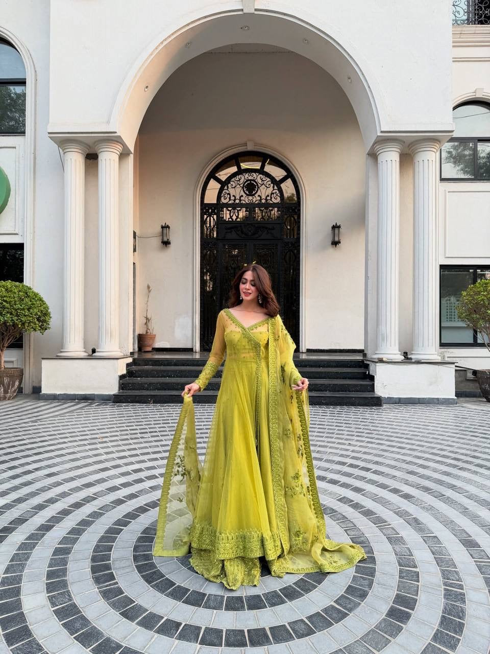 Royal Pistachio Green Anarkali Set