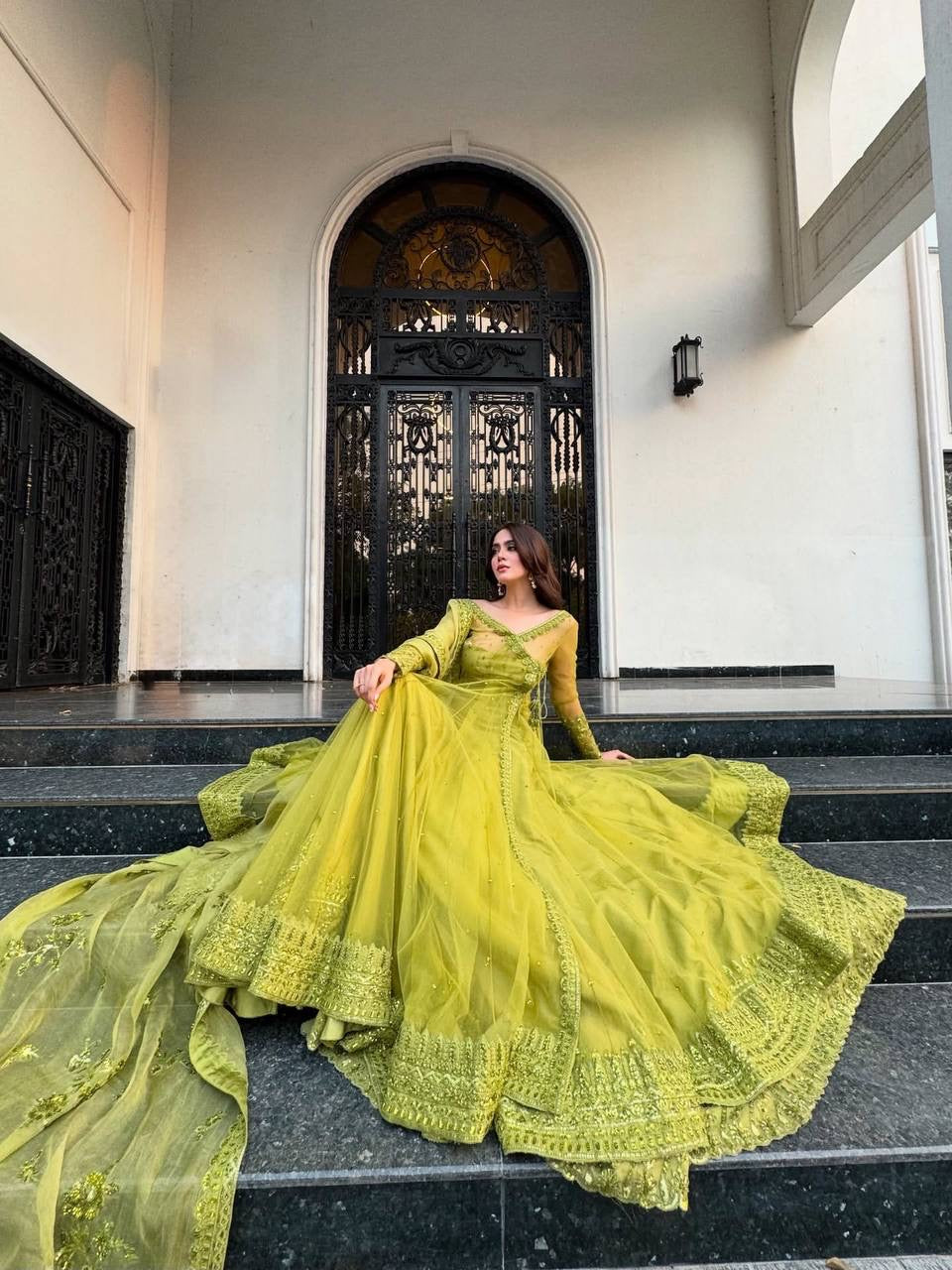 Royal Pistachio Green Anarkali Set