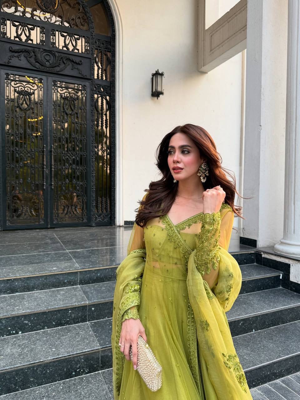 Royal Pistachio Green Anarkali Set