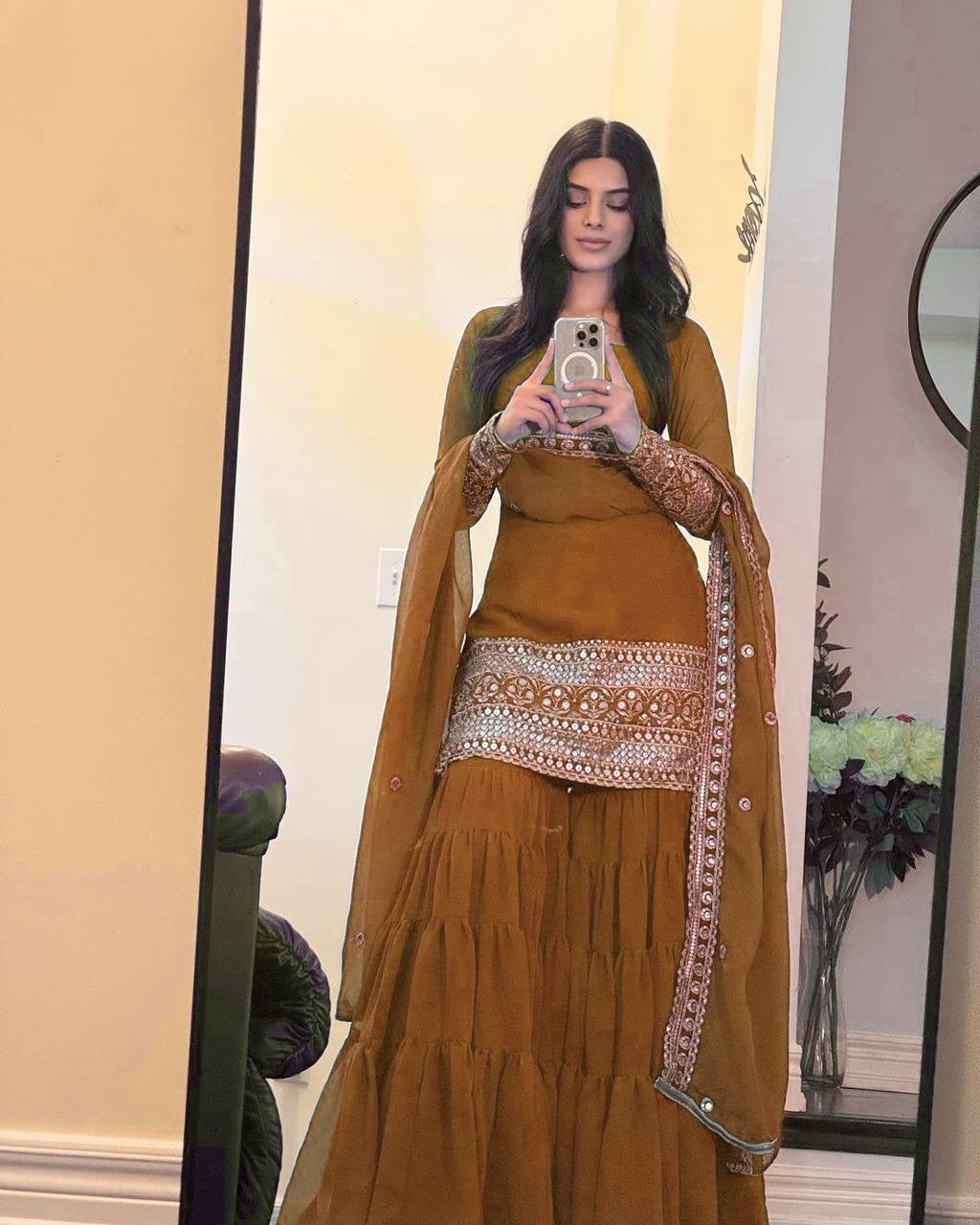 Dusky Sharara Set With Dupatta