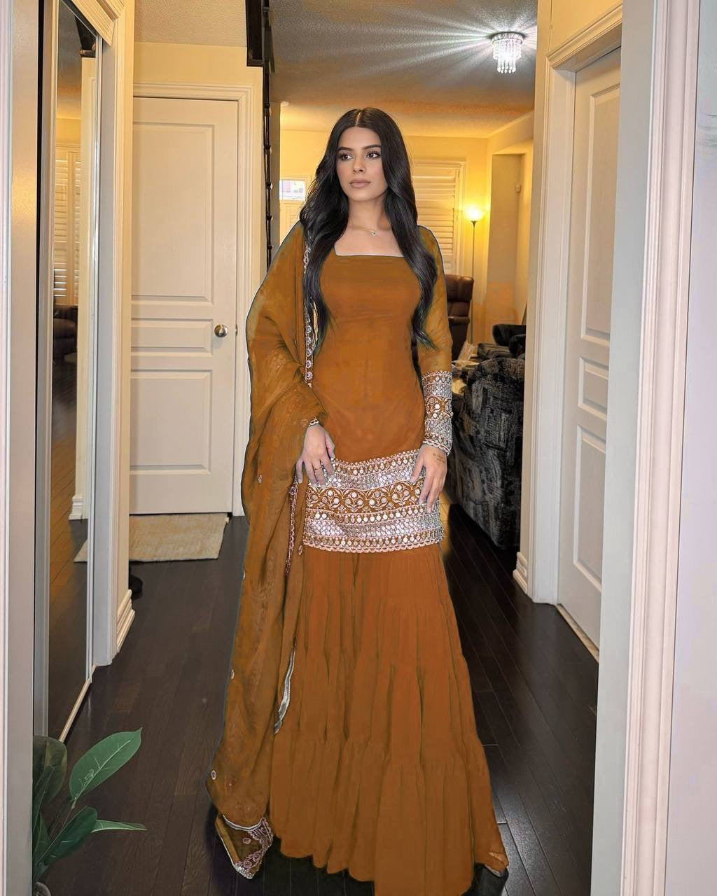 Dusky Sharara Set With Dupatta
