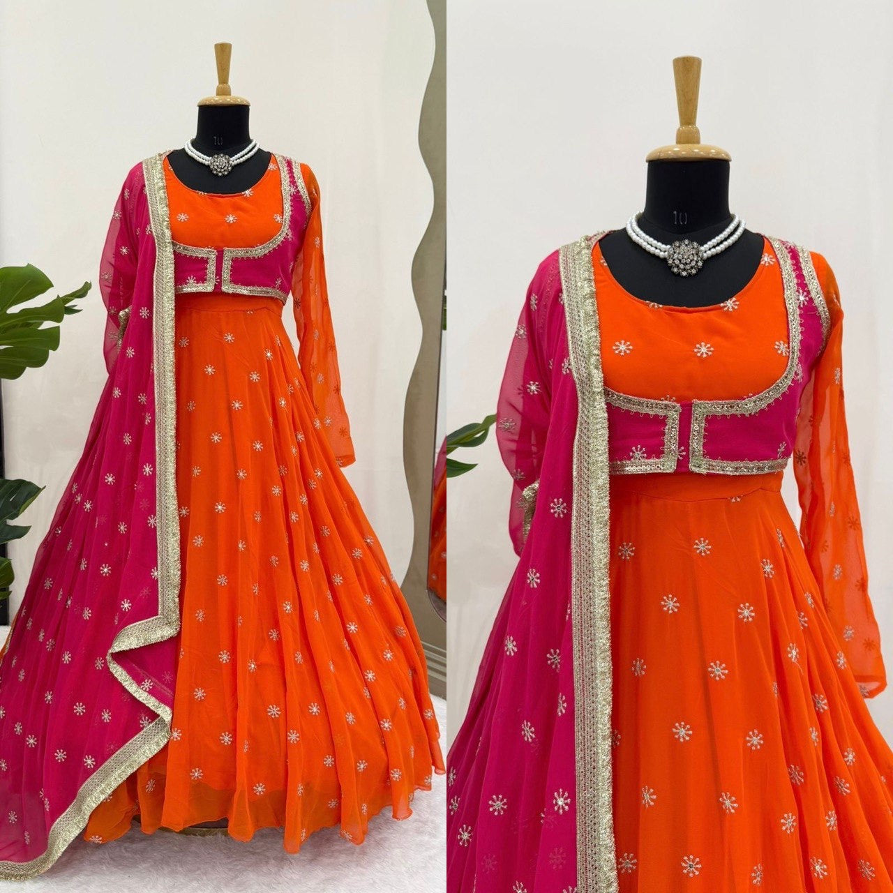 Charm Anarkali with Jacket and Dupatta