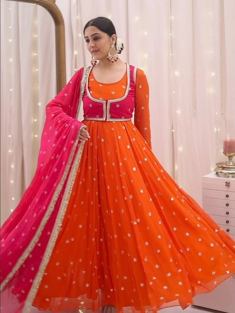 Charm Anarkali with Jacket and Dupatta