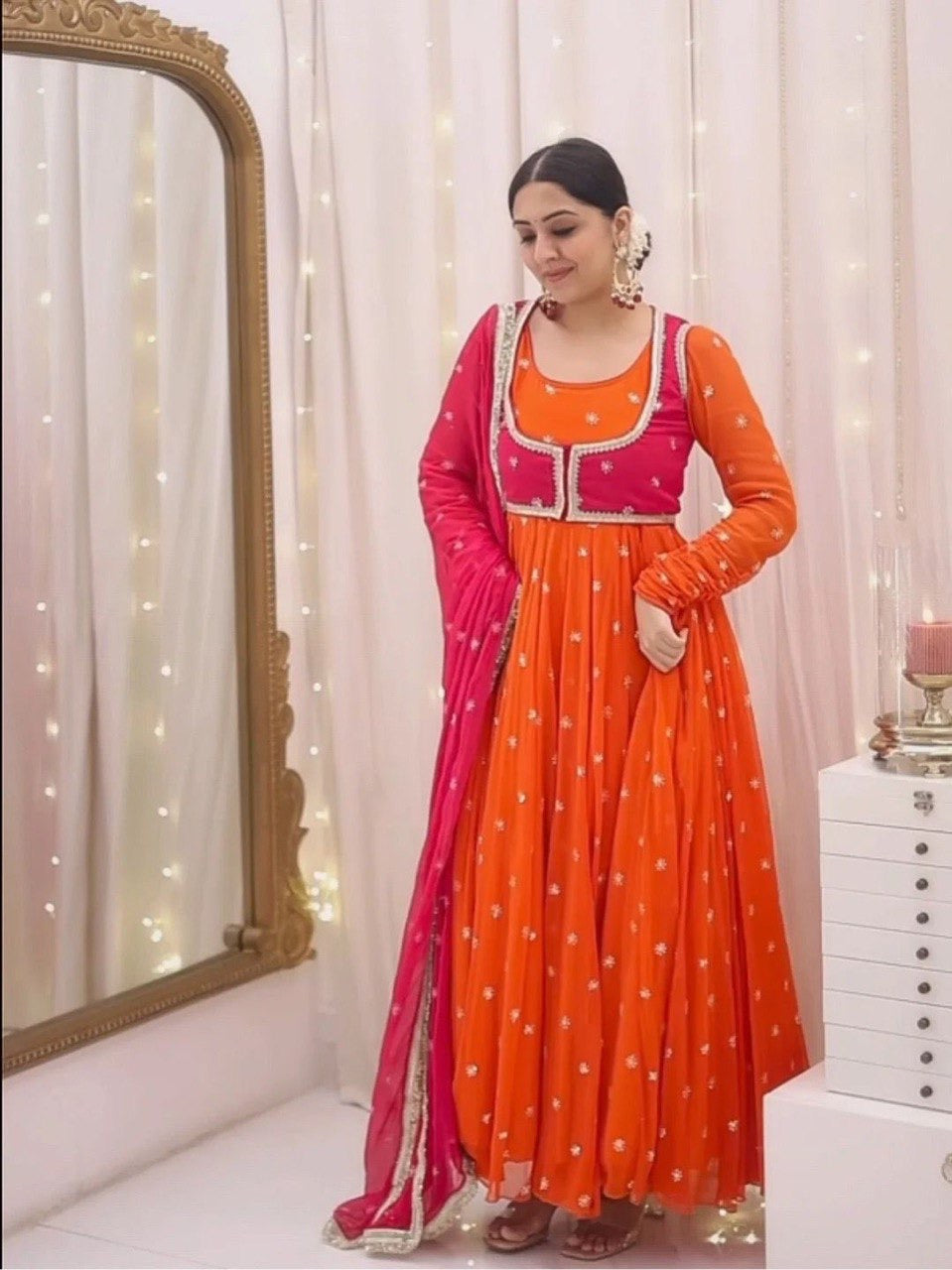 Charm Anarkali with Jacket and Dupatta
