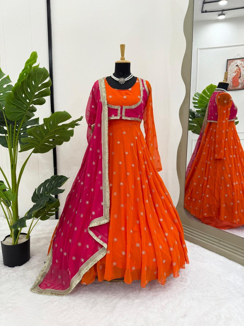 Charm Anarkali with Jacket and Dupatta