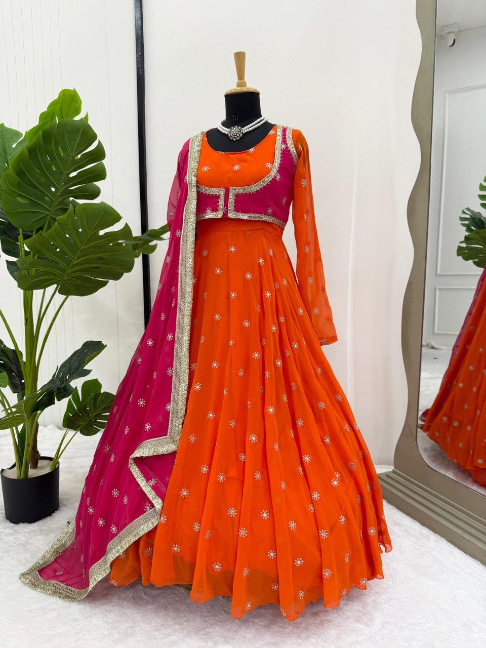 Charm Anarkali with Jacket and Dupatta