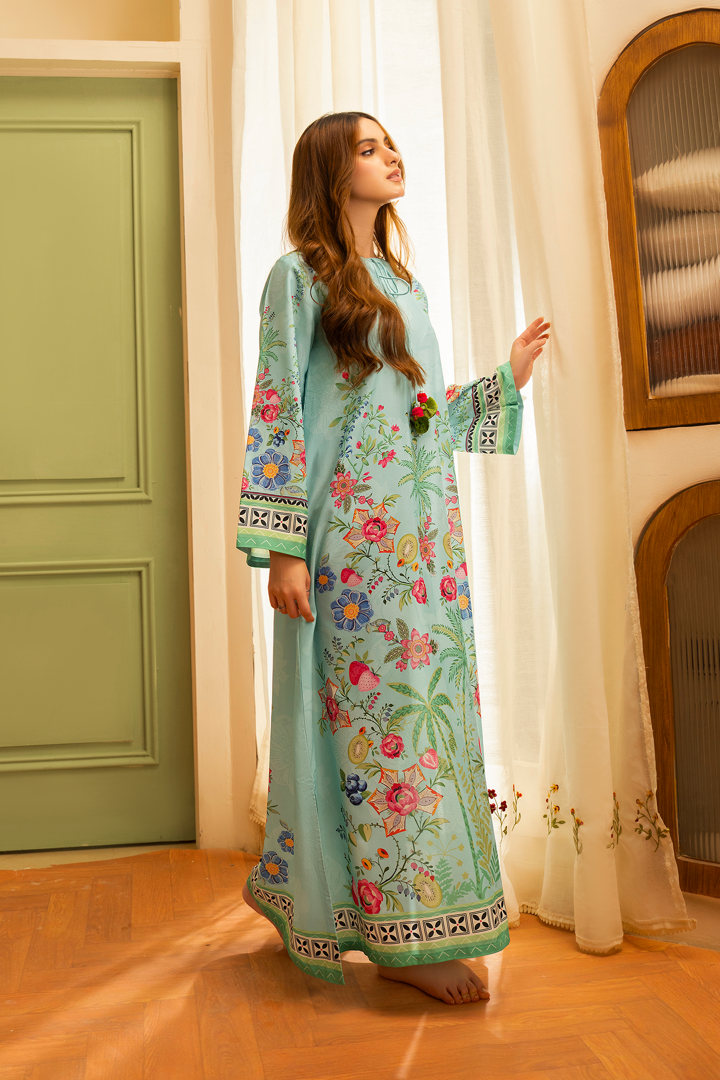 Motif Kaftan Dress
