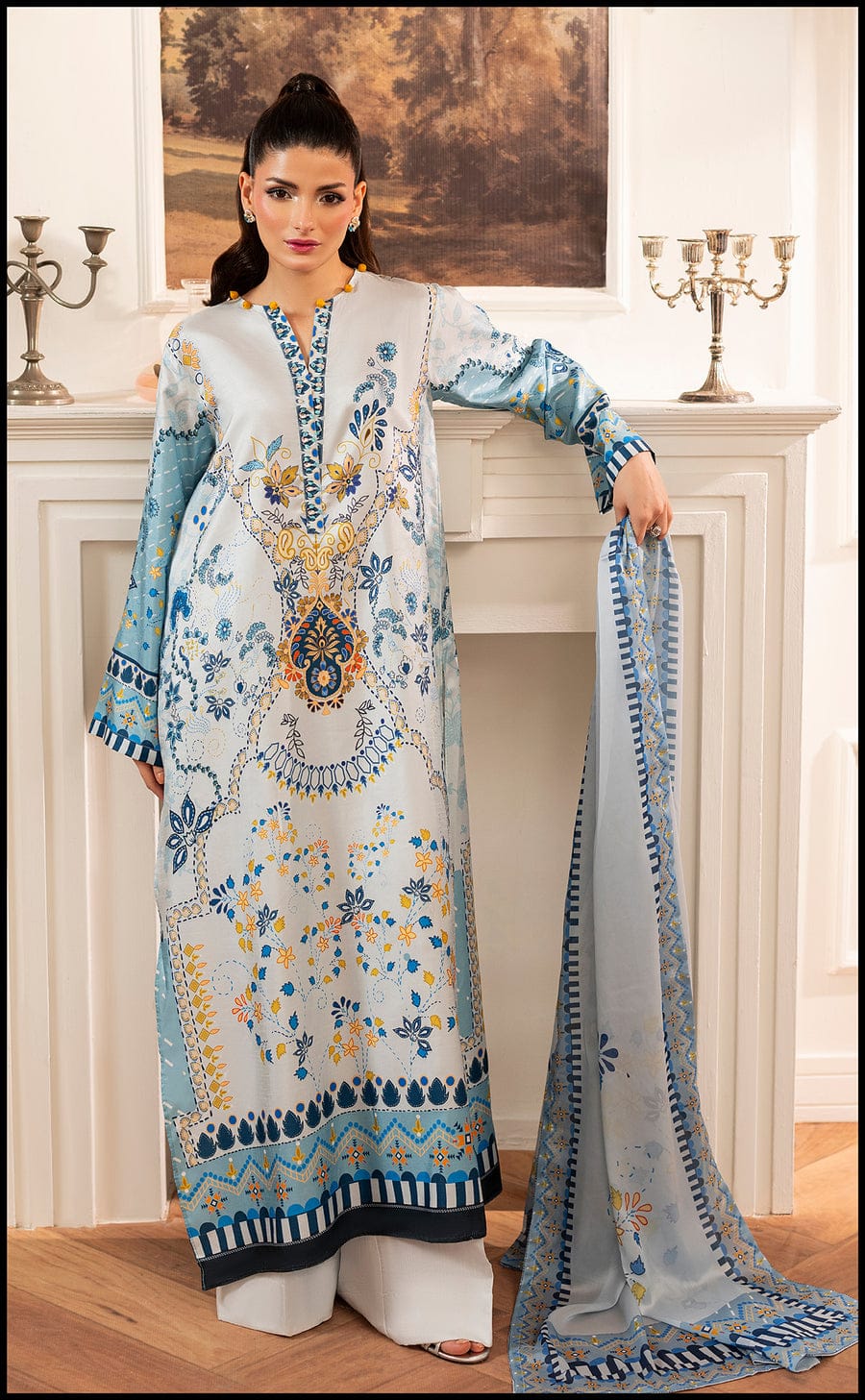 Azure Heritage Long Kurta