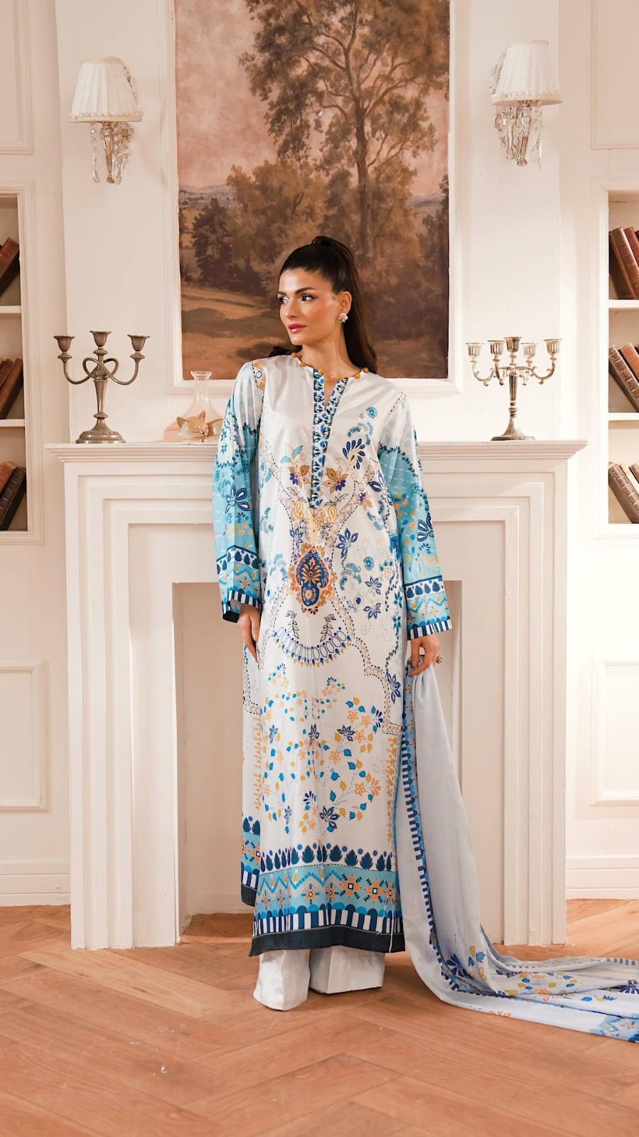 Azure Heritage Long Kurta