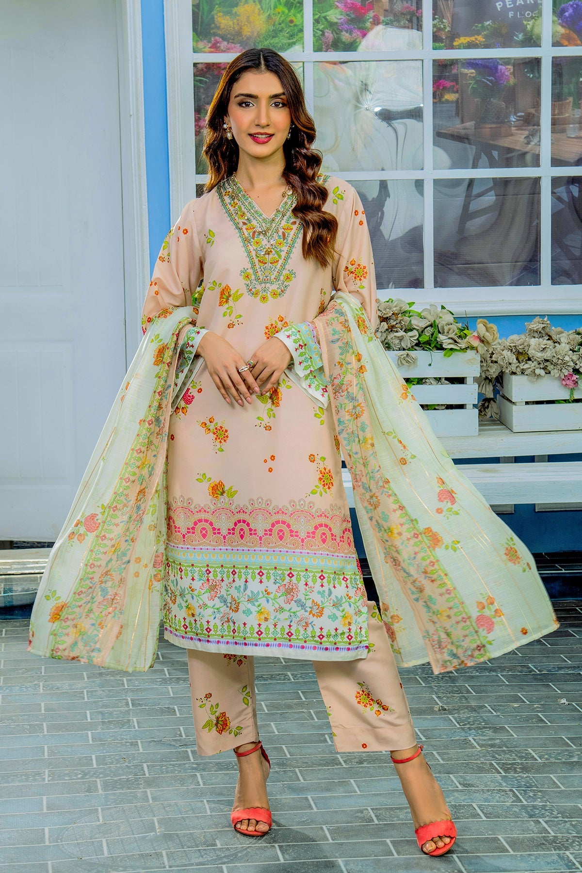 Spring Kurta Set With Dupatta