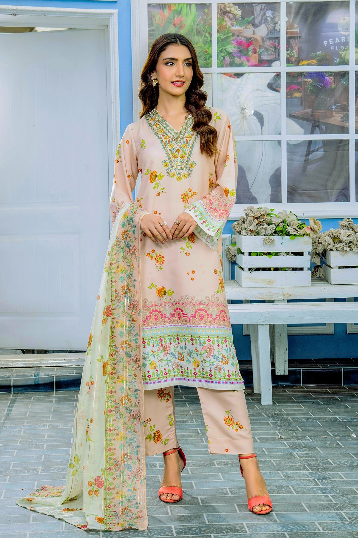 Spring Kurta Set With Dupatta