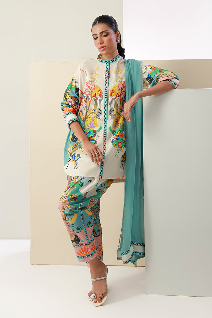 Berry Green Co-ord Set with Dupatta