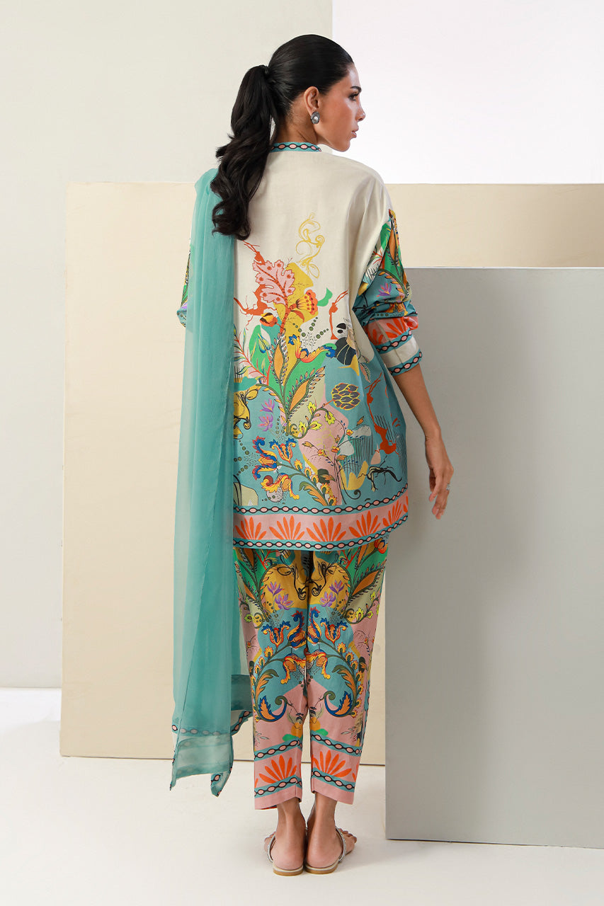 Berry Green Co-ord Set with Dupatta