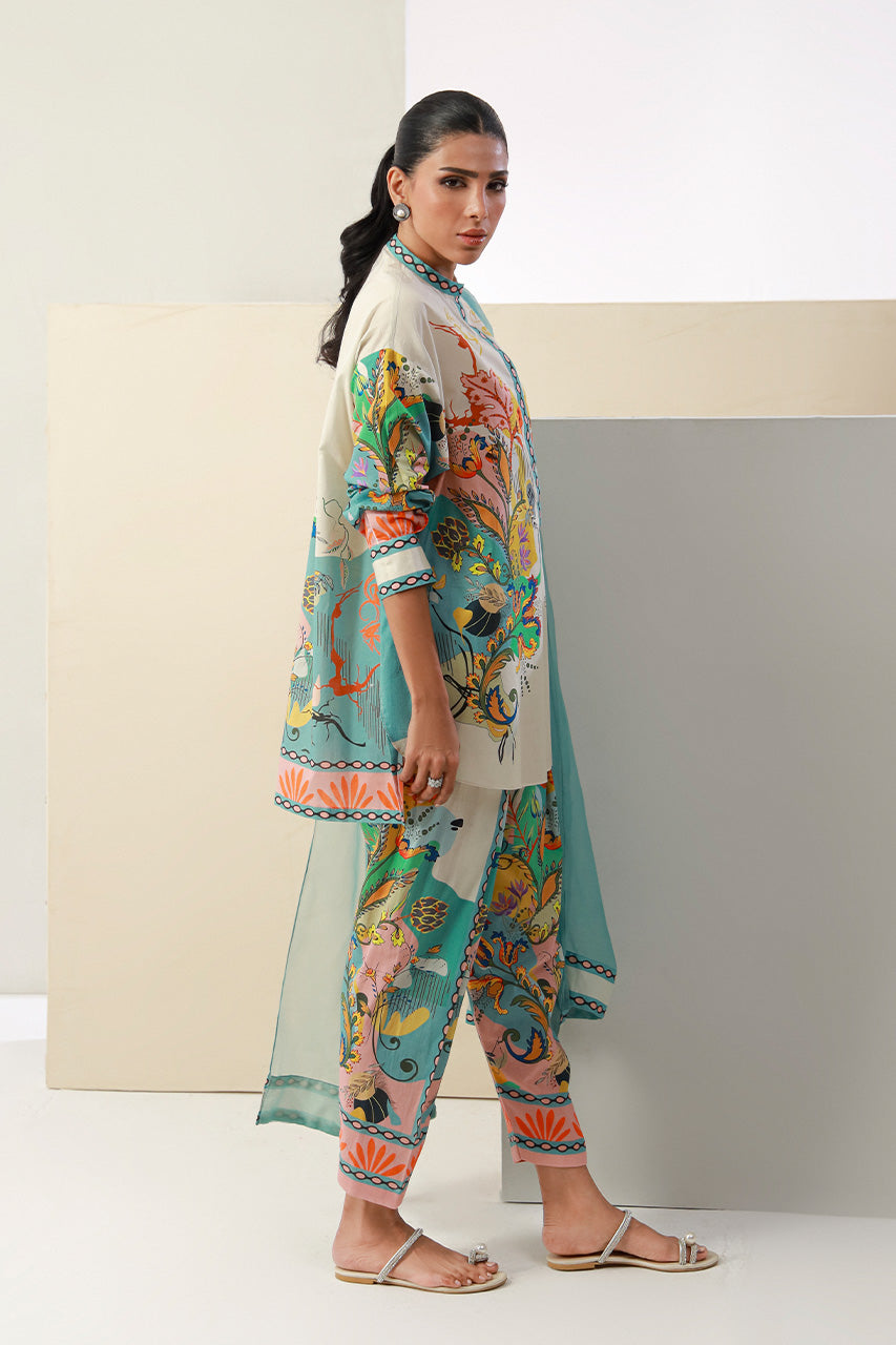 Berry Green Co-ord Set with Dupatta