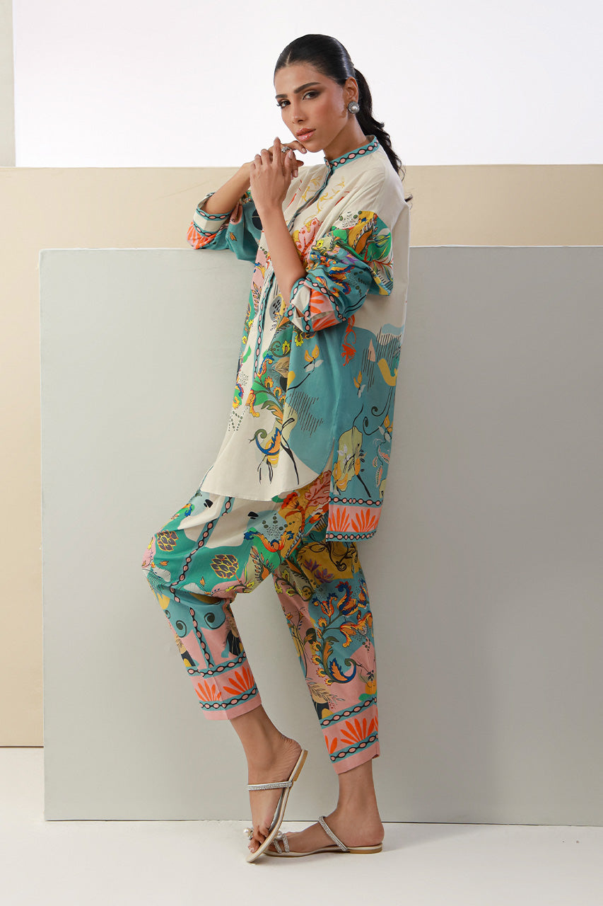 Berry Green Co-ord Set with Dupatta