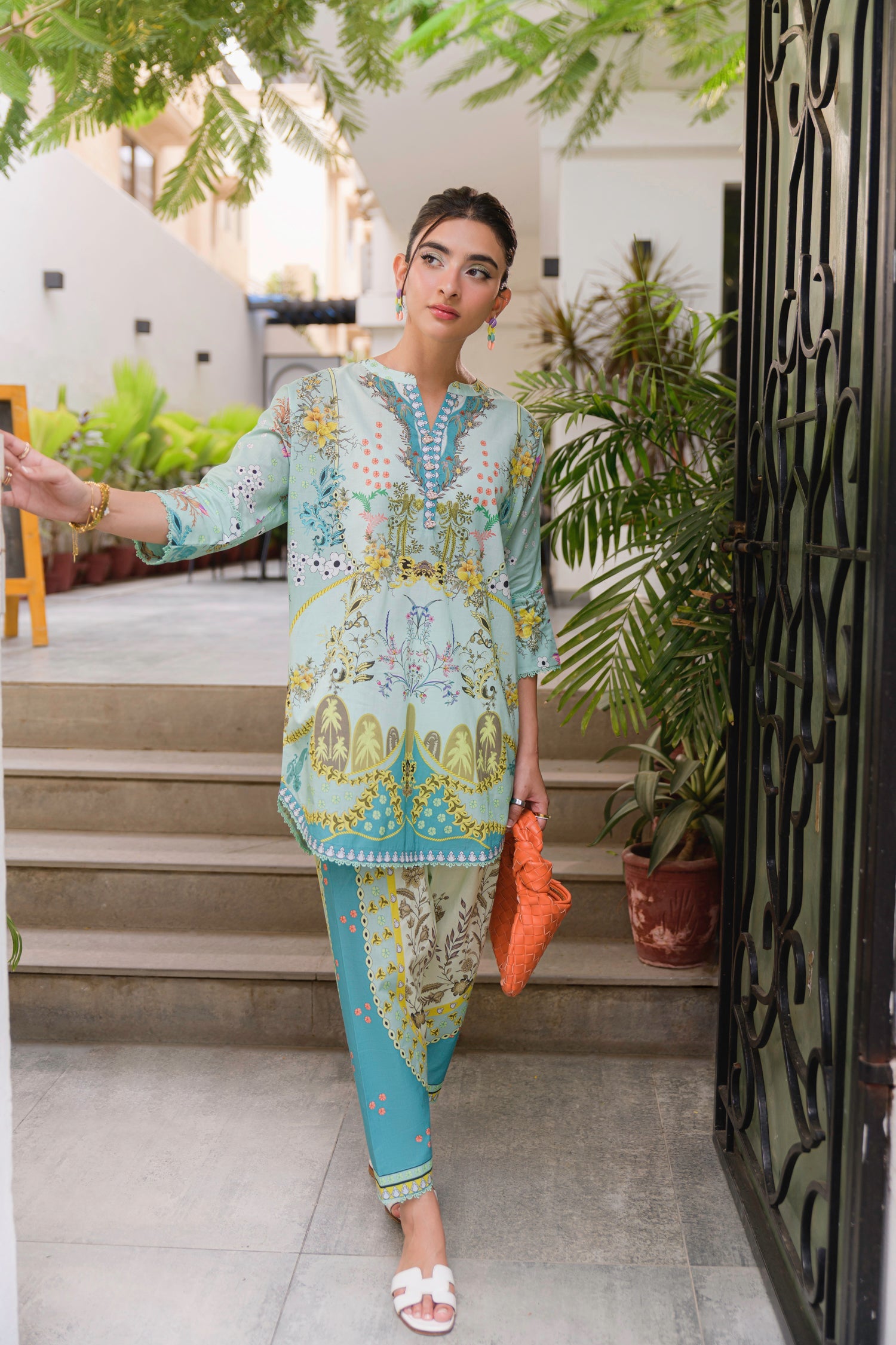 Floral Aqua Co-ord Set