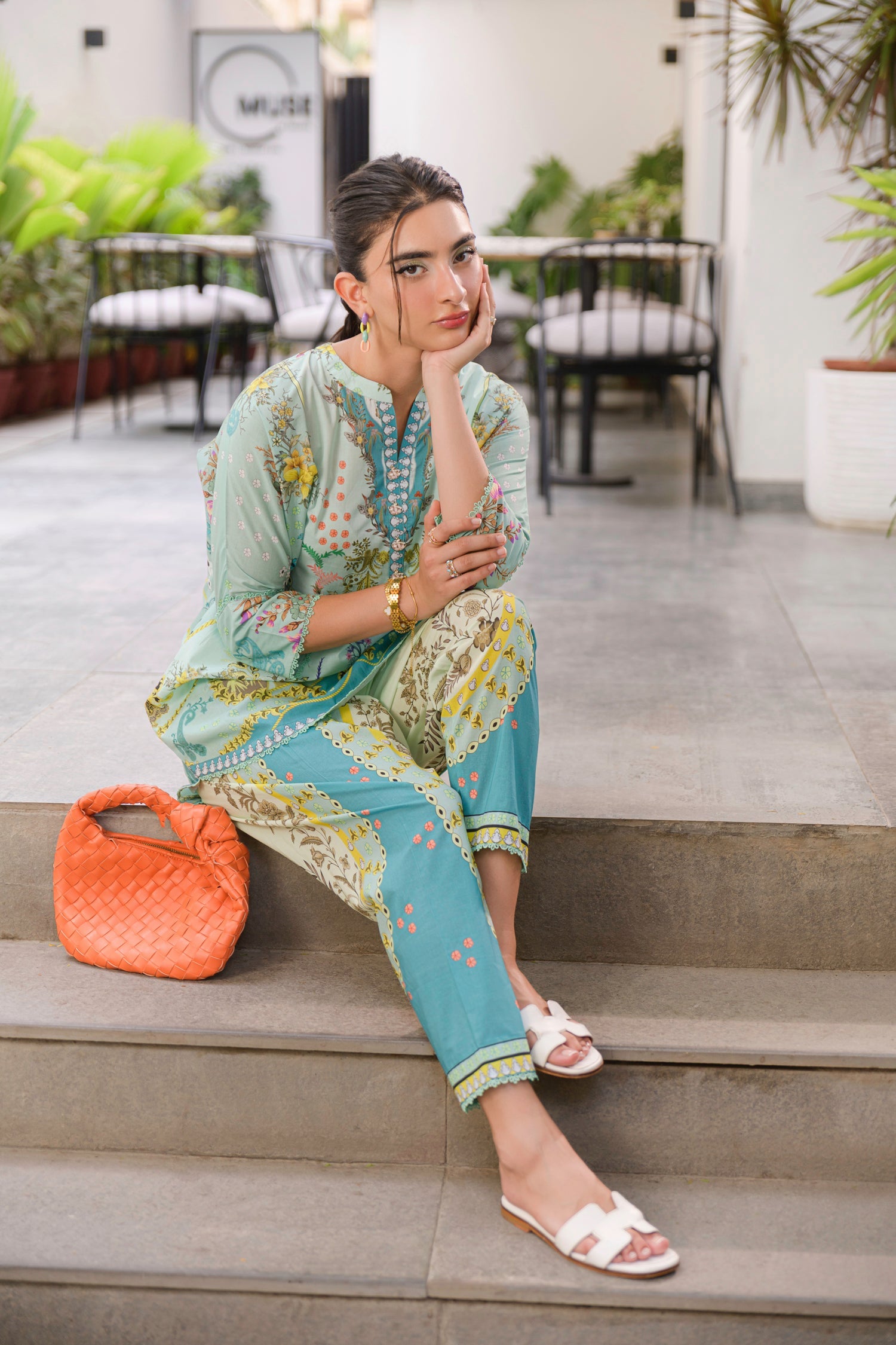 Floral Aqua Co-ord Set