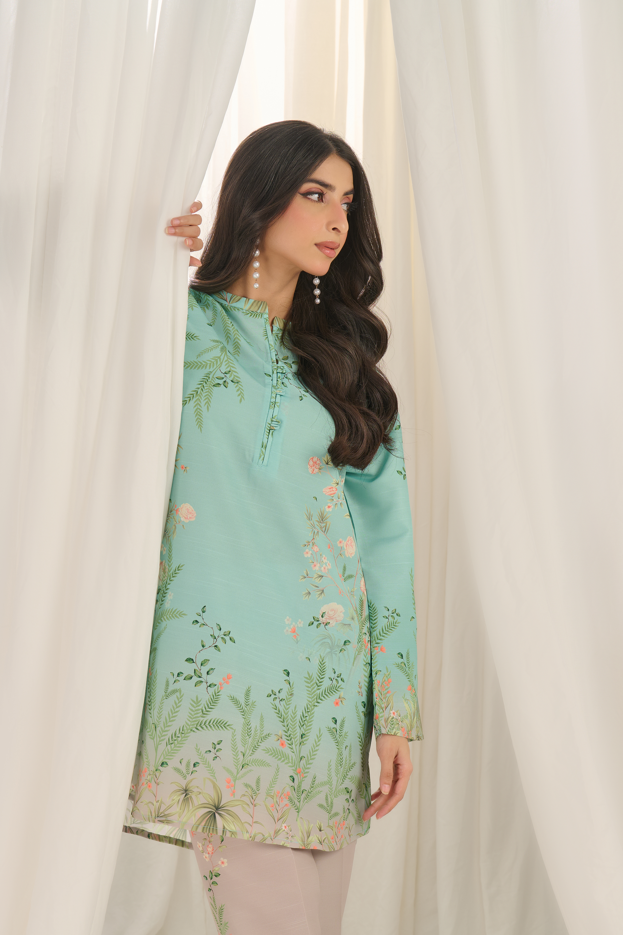 Teal Bloom Kurta Set with Dupatta