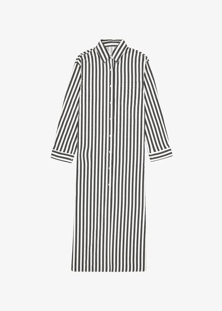 Vertical Stripes Shirt Dress