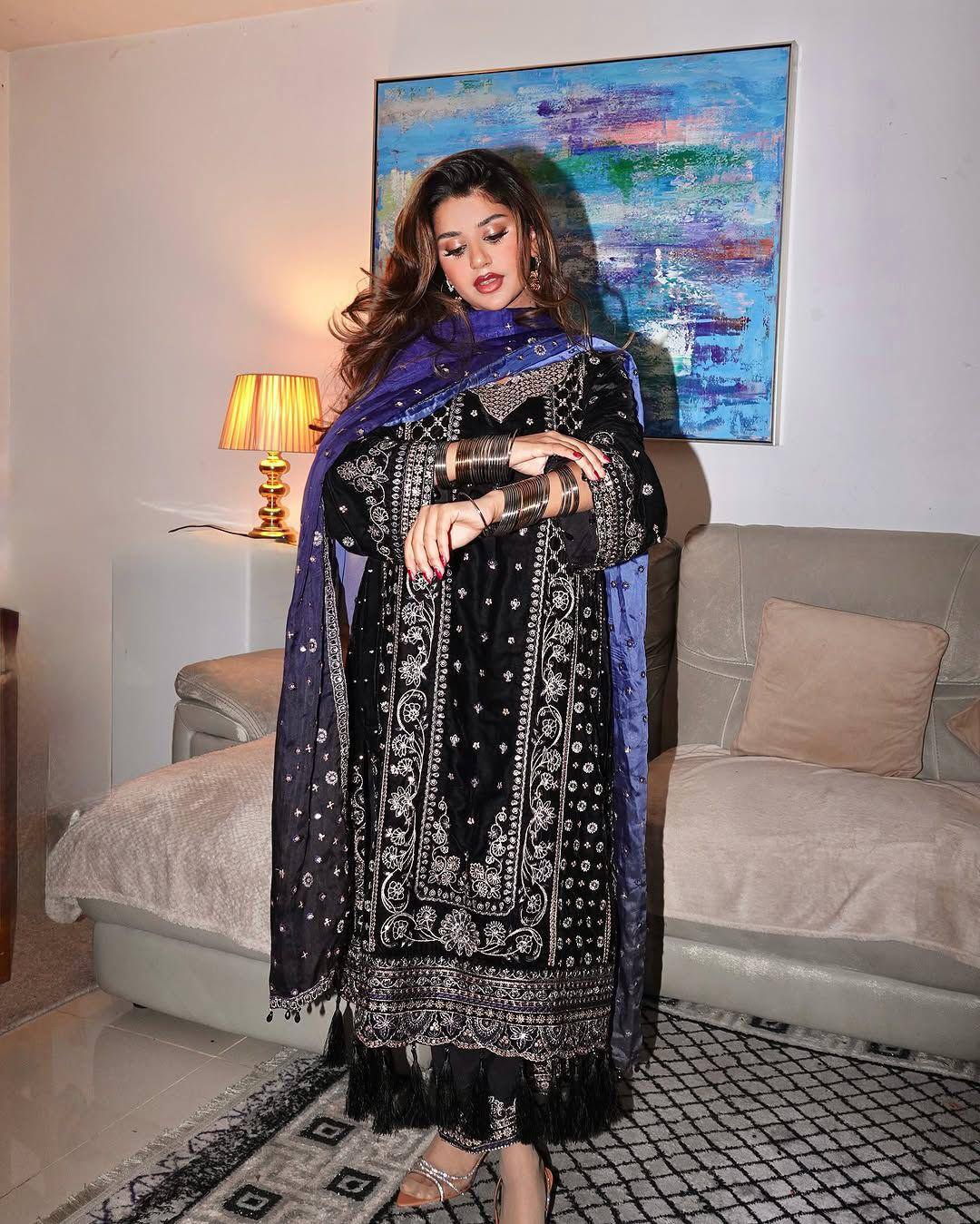 Velvet Sequin Luxe Kurta Set